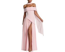 Elegante Maxi Jurk voor Vrouwen, Off-the-Shoulder, Sexy Rugloos, Split Avondjurk voor Feest, Cocktail, Bruiloft en Banquet