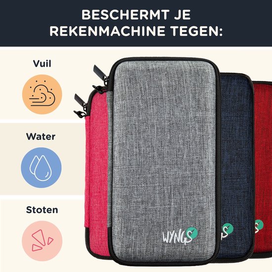 Casio fx-82NL+ incl. WYNGS Beschermhoes Turkoois - Wetenschappelijke Rekenmachine - Basis Pakket