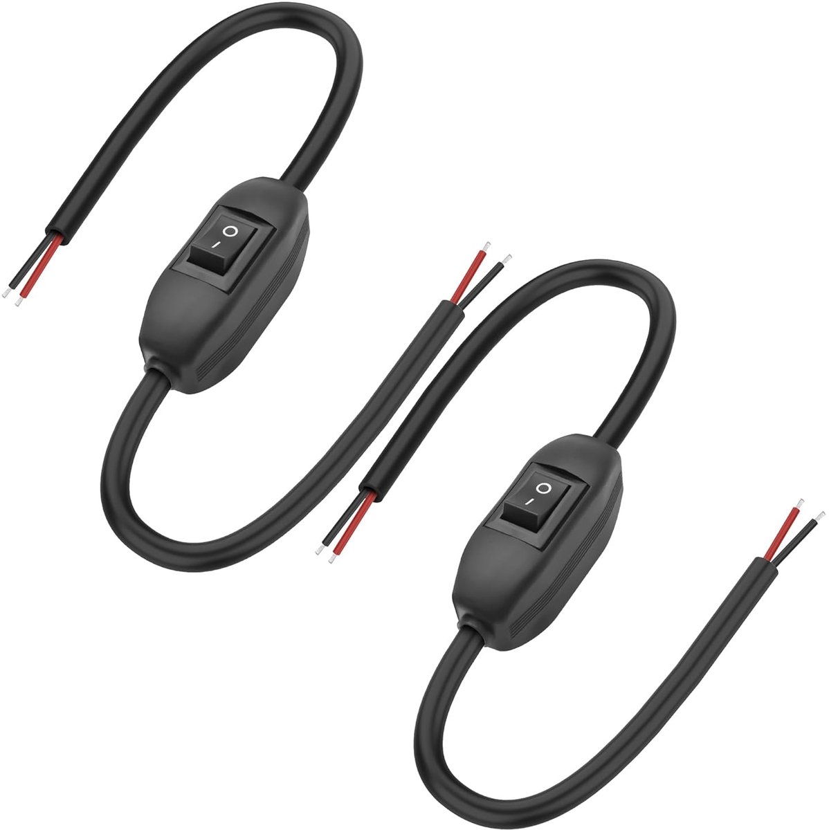 MEIRIYFA Inline Cable Switch, 12V-24V, On/Off, Rocker Button, Front Thread Switch on Both Ends, Inline On/Off Switch - ShopVlot