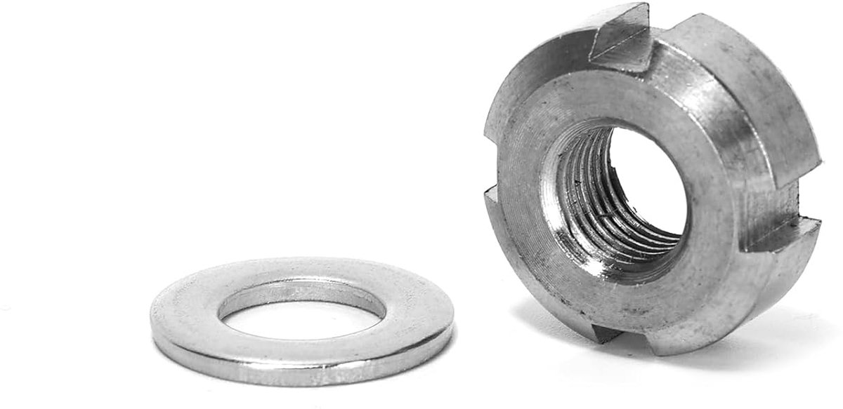 SnelShoppen - Fiets Metalen Achterbrug As Moer Set 304 Roestvrij Staal 22x10x8mm Voor Surron Light Bee - Duurzaam, Veilig en Eenvoudige Installatie