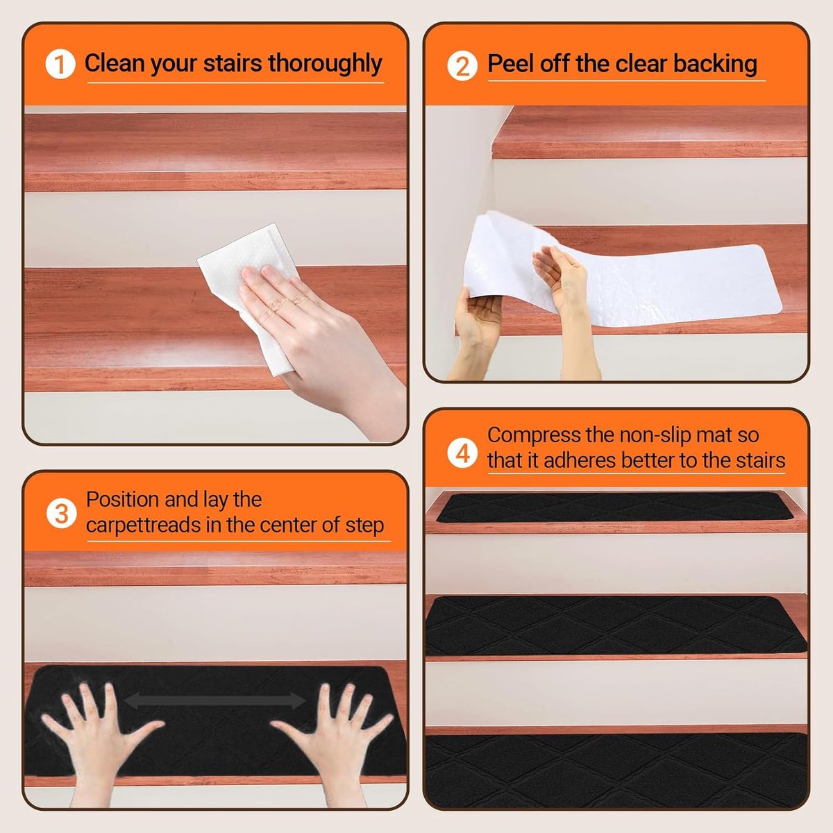 Trapmatten set van 15 - Zelfklevend - Antislip - Bescherming voor kinderen, ouderen en huisdieren - ShopVlot
