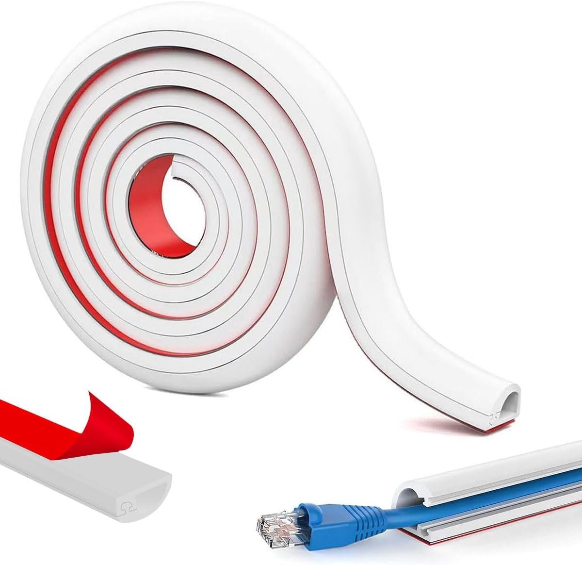 Kabelgoot wit - zelfklevend - flexibel silicone - voor een nette kabelafwerking - ShopVlot