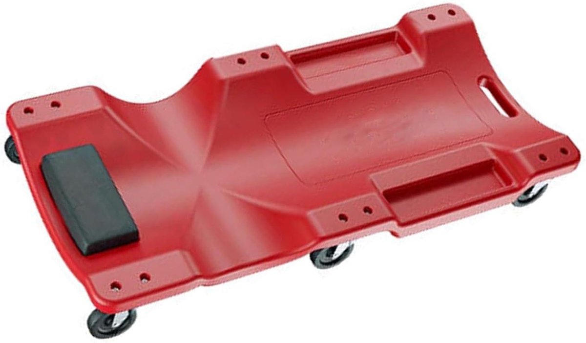 Garage Klimplant - Monteurskruk Monteursstoel - Onderhoud Voertuigen - Laag Profiel Ontwerp - 92x41x11.5cm - Rood