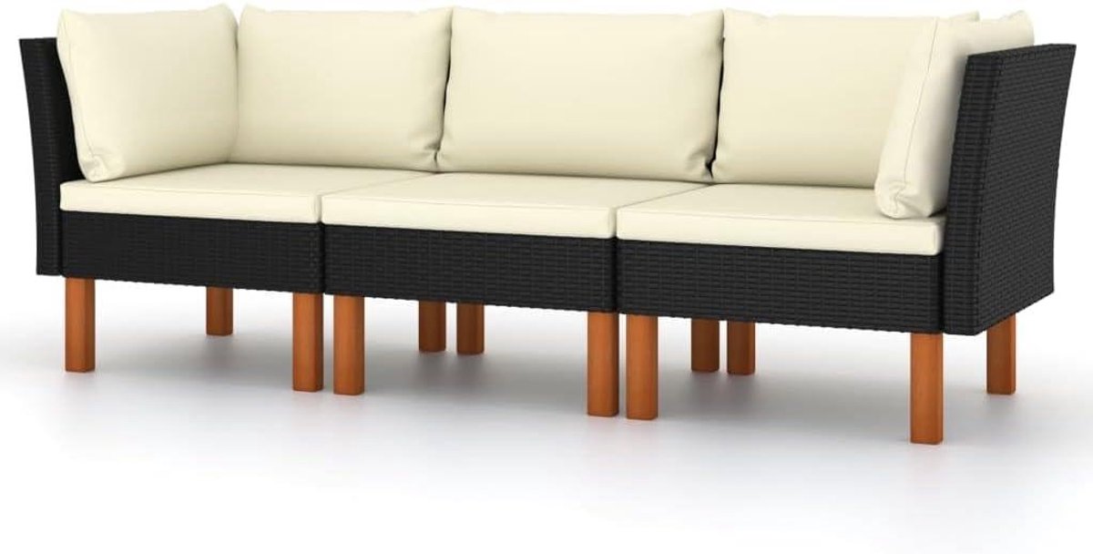 Tuinbank met Kussens - Loungebank Tuinset - Buiten Ontspannen - Gepoedercoat Stalen Frame - 648 x 581 x 218 cm