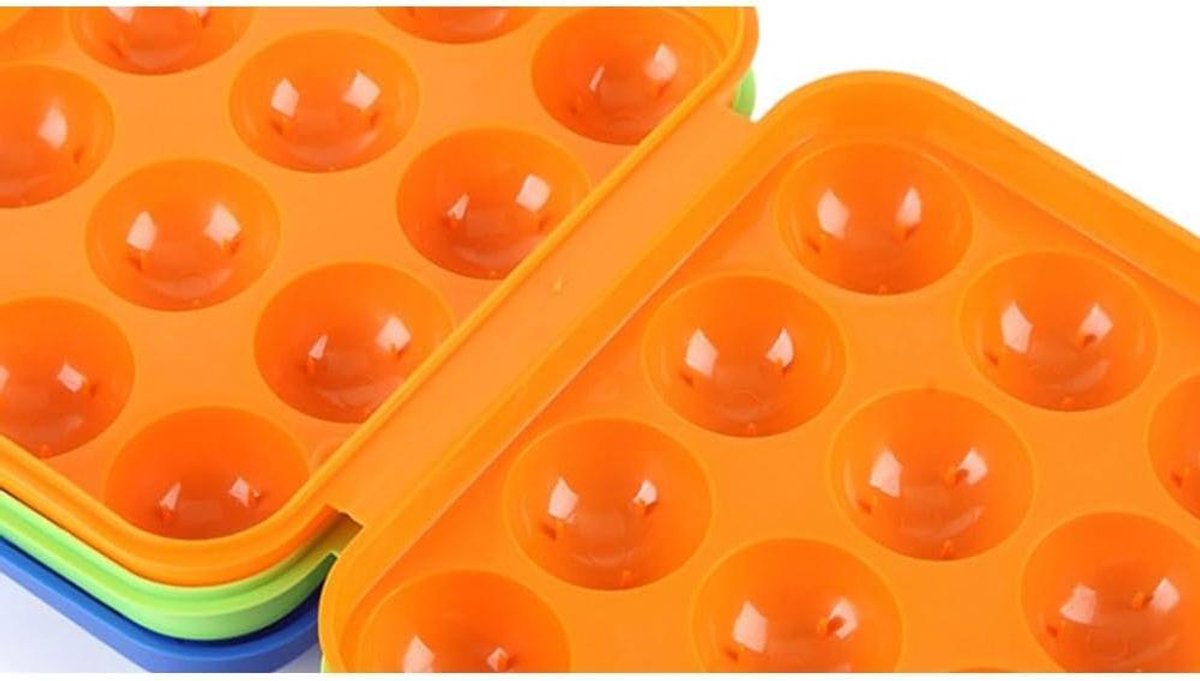 Draagbare Eierhouder - Eierdoos Stapelbaar - Veilig Vervoeren Eieren - Schokbestendige ABS Constructie - 12 Holtes - Blauw