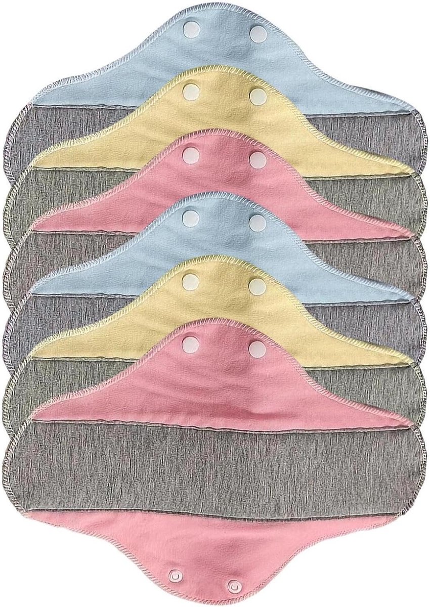 Herbruikbaar Maandverband - Wasbare Pads - Hygiënisch Beschermen - Lekvrije Waterdichte Laag - 195 x 215 cm - Blauw Geel Willekeurig