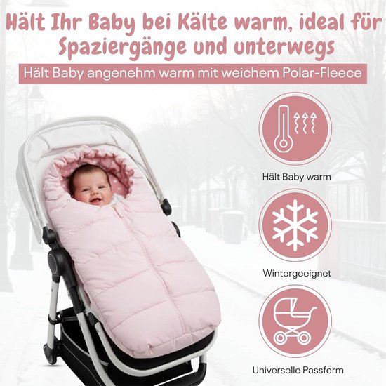Voetenzak Kinderwagen - Babyzak Winter - Baby Warm Houden - Antislip Materiaal - 85 x 45 cm - Roze Stippen — afbeelding 3