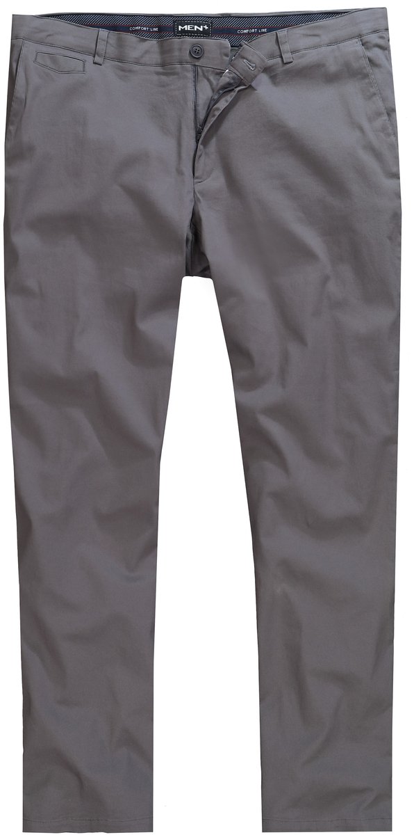 Men Plus - Heren - Chino platte voorkant - Grafietgrijs - Maat 60