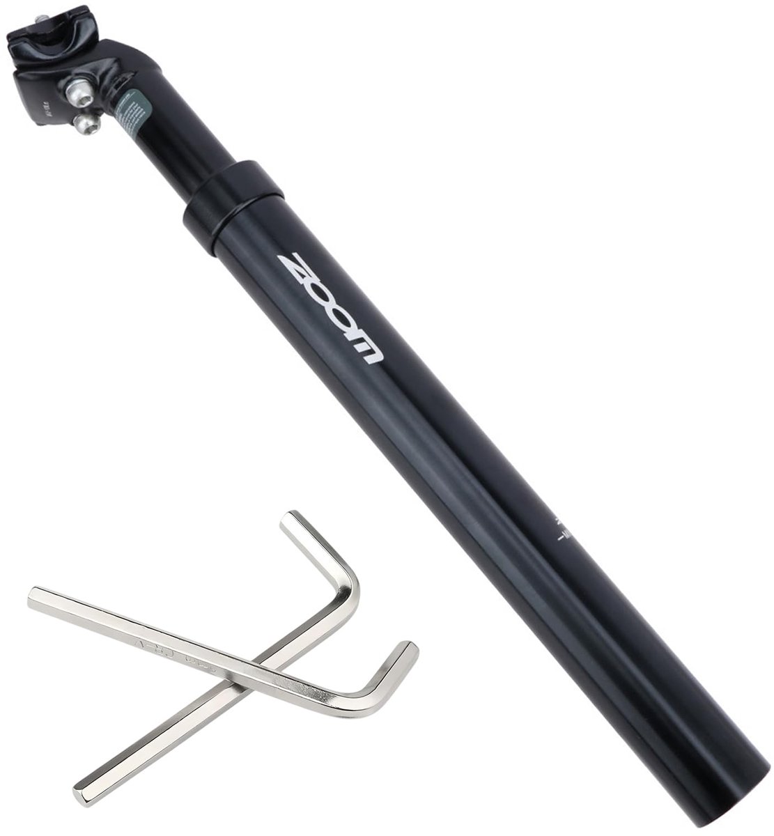 SnelShoppen - Zadelpen met vering en schroefveer, aluminiumlegering 31,6 mm zwart voor comfortabele fietstocht, mountainbike, stadsfiets, sportfiets,