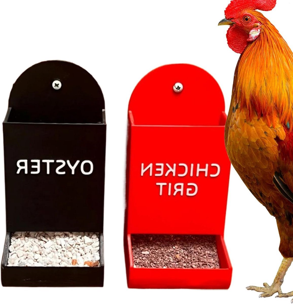Voederdispenser Kippenhok - Voerbak Gevogelte - Efficiënt Voeren - Lekvrij Ontwerp - 20 x 10 x 10 cm - Grijs