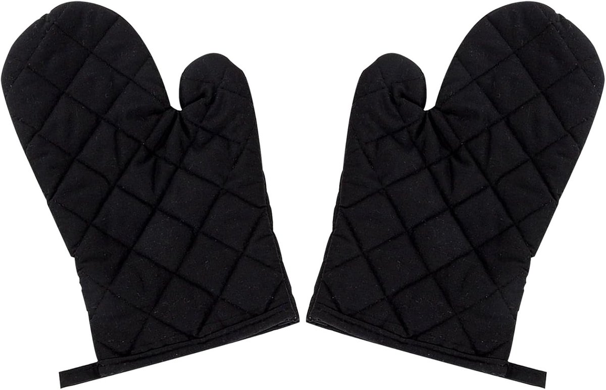 Ovenhandschoenen set van 2 stuks, ideaal voor koken, bakken en grillen, beschermt handen tegen hitte