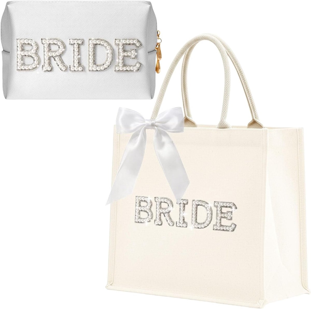 Persoonlijke Make-up Tas voor de Bruid, Waterdichte Grote Capaciteit, Perfect als Cadeau voor Bruiloft en Vrijgezellenfeest