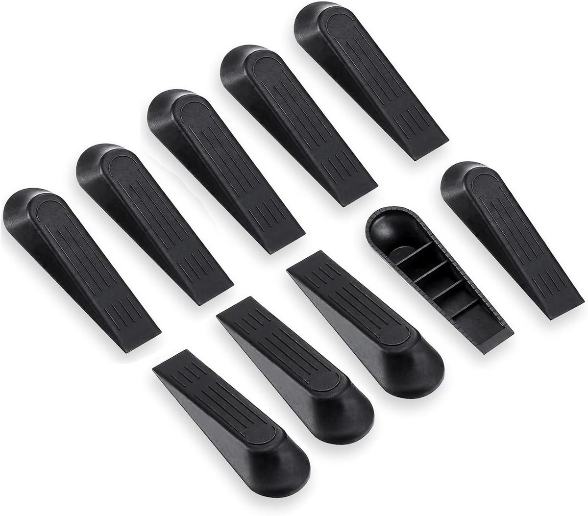 SnelShoppen - Door Stopper Set - 10 Stuks - Zwart - 12 cm x 3.5 cm - Antislip Deurstopper voor Thuis en Kantoor - Ideaal voor Diverse Toepassingen