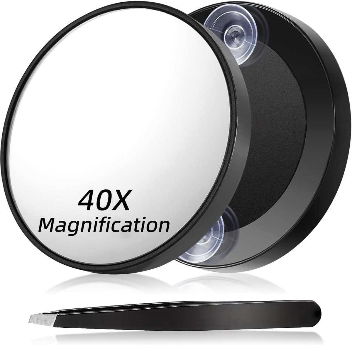 Vergrotende spiegel 40x - compact reismirror - met zuignappen - ideaal voor precisiewerk - ShopVlot