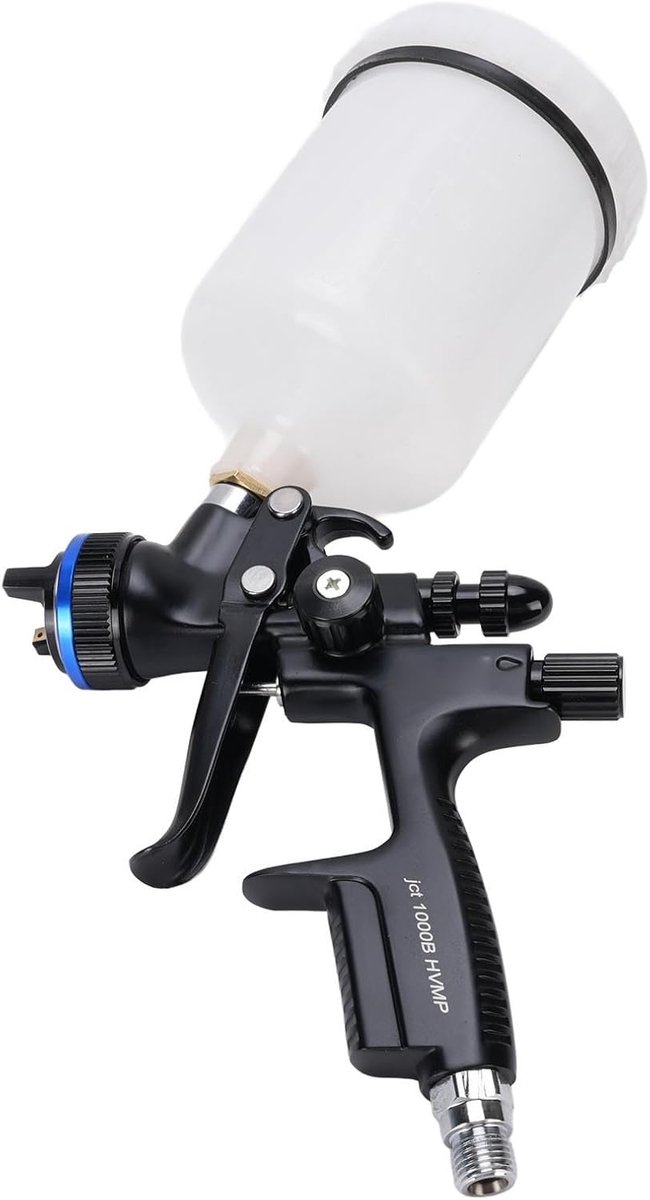 SnelShoppen - HVLP Verfspuitpistool met 1.3Mm Mondstuk en 600ML Kunststof Bak, Professionele Verfspuit voor Meubels, Kasten, Hekken, Muren