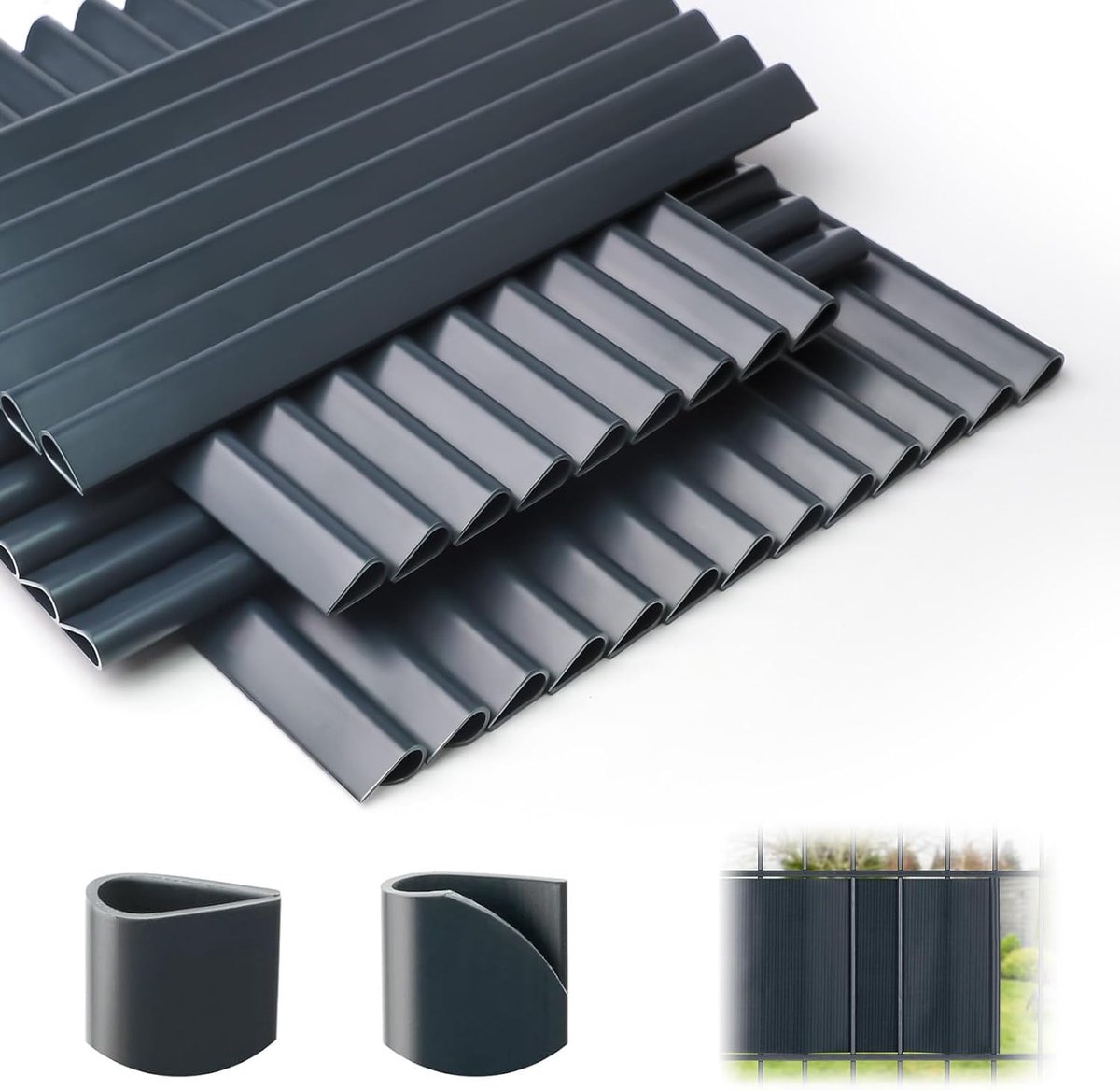 SnelShoppen - 40 Stuks Mounting Clips PVC Bevestigingsclips voor Privacy Strips, Tuin, Windbescherming, Privacy Schermen, Dubbele Stangmatten