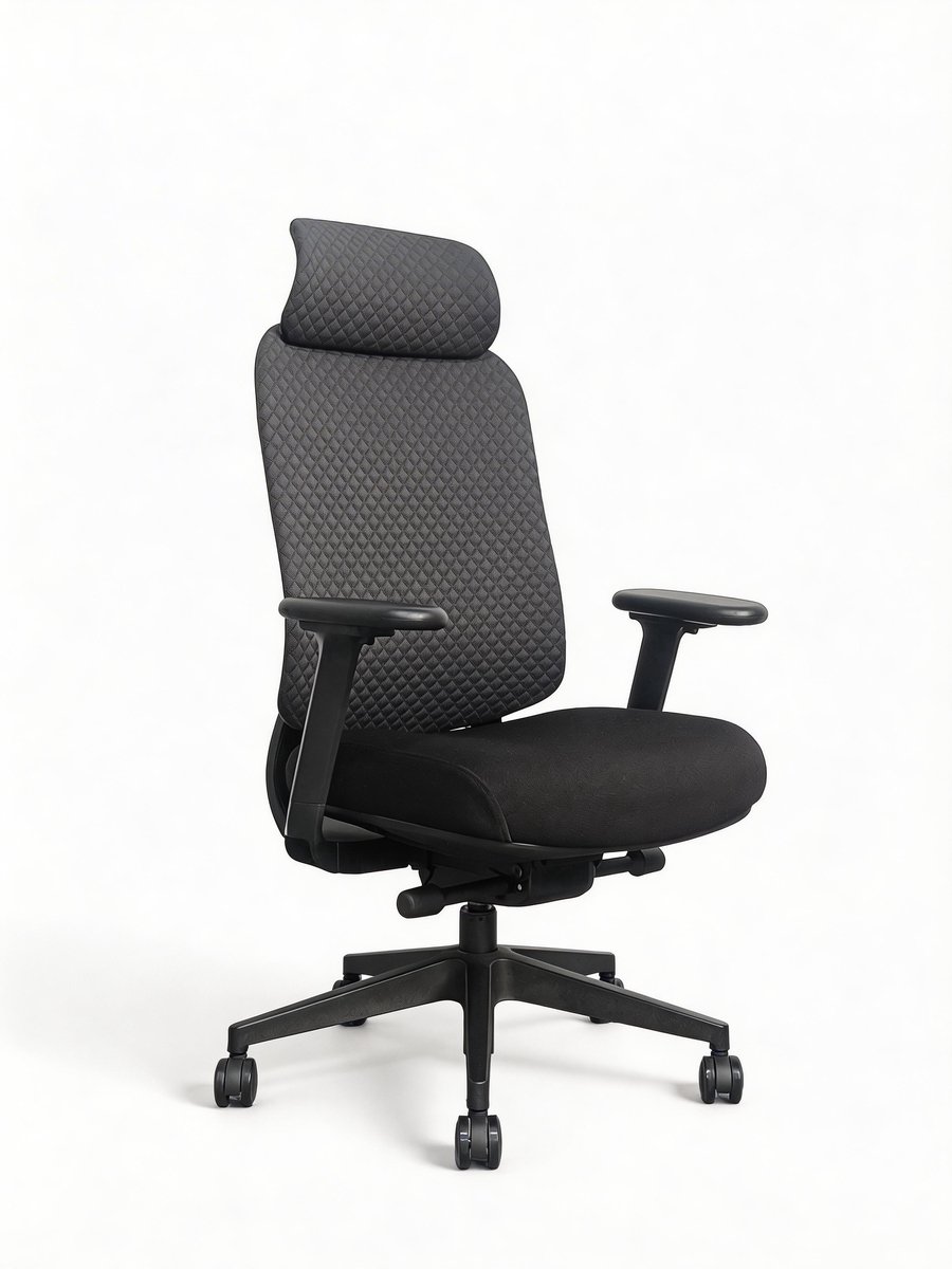 Olico Ergonomische Bureaustoel met Hoofdsteun en 3D-armleggers - Zwart