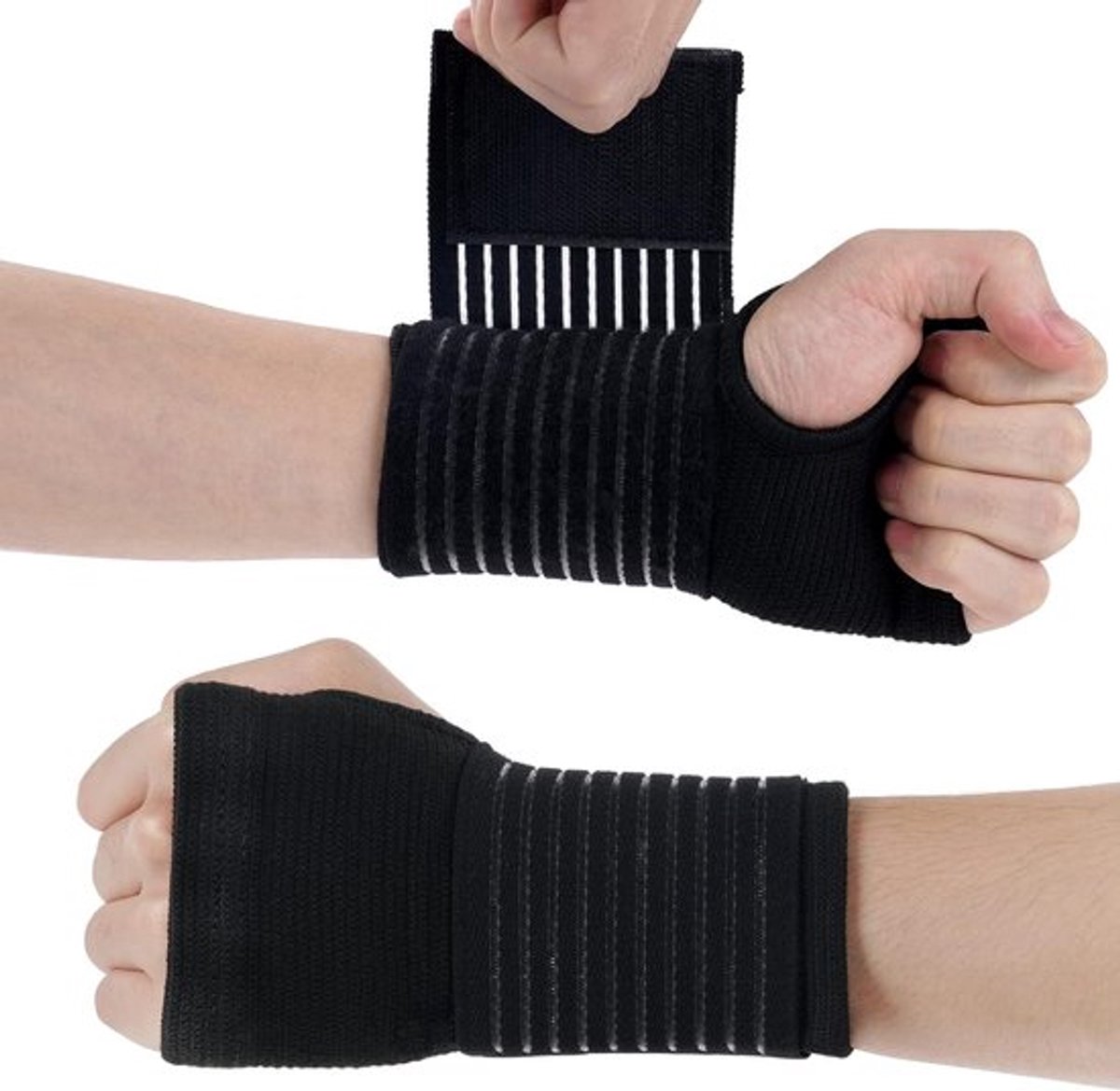 Daity 1 paar – Elastische polsbrace – Ademende polsbrace – Geschikt voor artritis, tendinitis, carpaaltunnelsyndroom en verstuikingen – Unisex (17 cm)