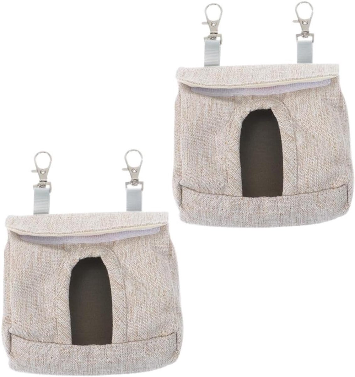 Hooizakken Kleine Huisdieren - Voerzak Cavia Hamster - Langzaam Voeren Stimuleren - Compact Ontwerp Ruimtebesparend - 17.5 cm - Grijs