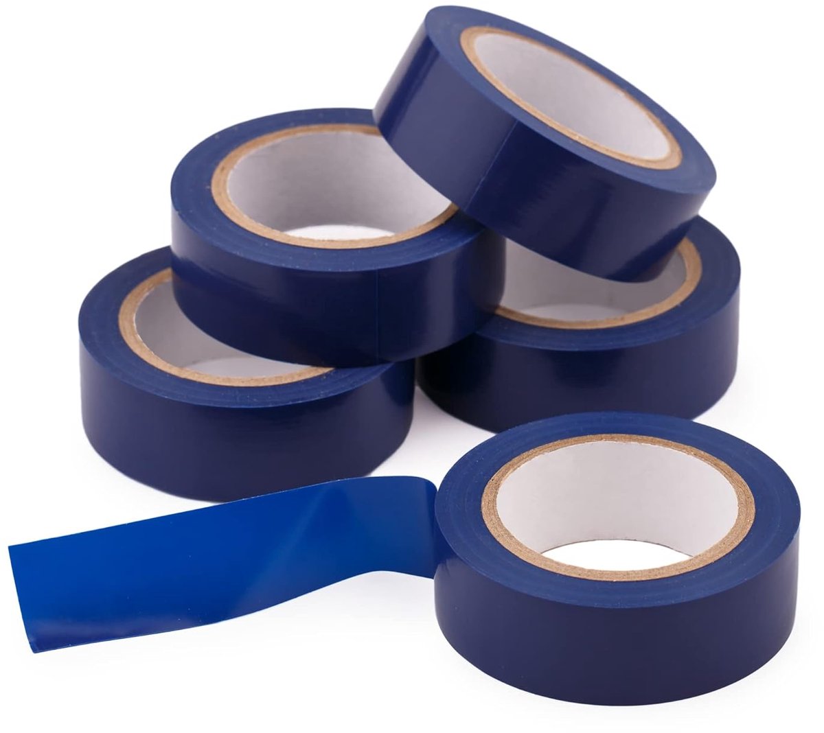 Isolatietape 19 mm x 10 m voor elektrische isolatie, 5 stuks, blauw, pvc, afdichtingstape, waterdichte elektrische isolatietape, verpakking van 5 stuks