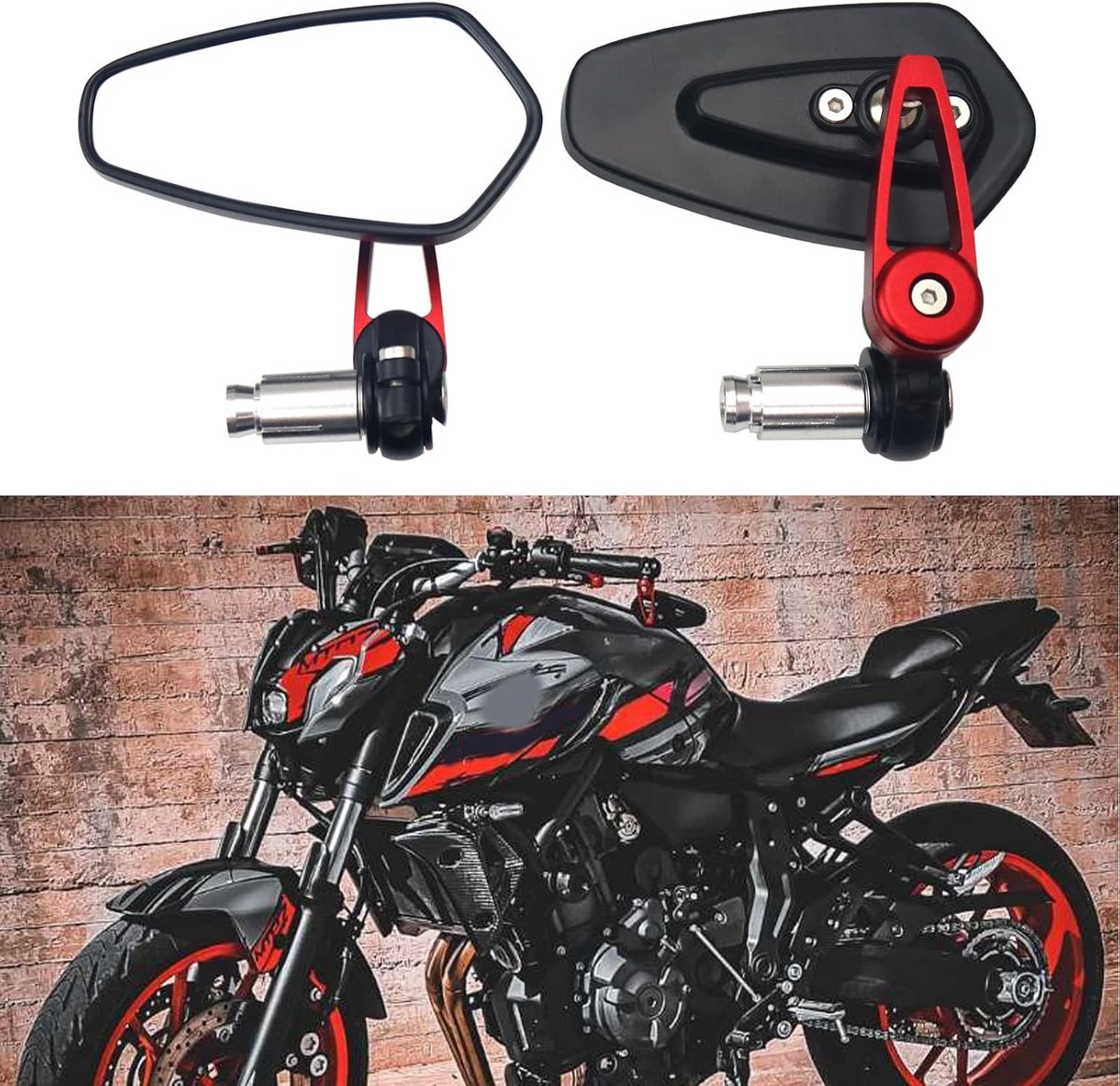 zijspiegel 7/8 inch 22 mm universeel model aluminium voor Cafe Racer CB1000R CB400 MT07 MT09