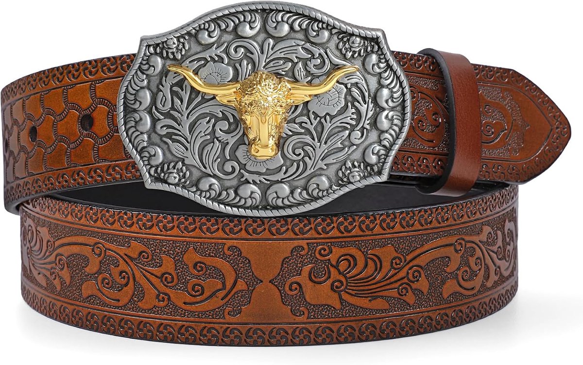 Western riem voor mannen vrouwen cowgirl cowboy gegraveerde Tooled leren riem met gesp voor jeans broeken Rodeo