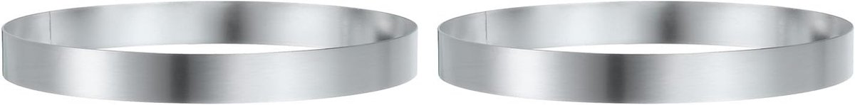 2 stuks ronde taartring 17 cm x 2 cm naadloze roestvrijstalen pastry-mousse-dessert ring met spiegelcoating voor het bakken en koken van Engelse muffins en crumpets