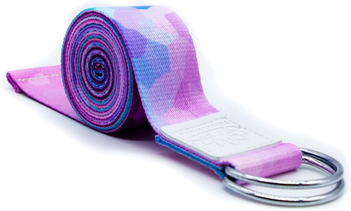 SnelShoppen - Yoga Gurt 240cm - Verstelbaar Yogaband met Metaal D-Ring - Duurzaam Katoen voor Stretching, Pilates, Gymnastiek en Fitness - Ideaal voor