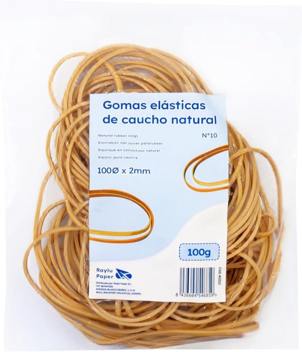 Rubber bands 100 stuks - 100% natuurlijk rubber - robuust en herbruikbaar - ideaal voor kantoor en thuis - SnelShoppen