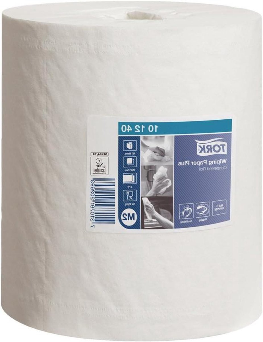 Polijstpapier Rollen - Industrieel poetsdoek - Snel oppervlakken reinigen - Scheurvast absorberend ontwerp - 6 x 450 vellen - Wit