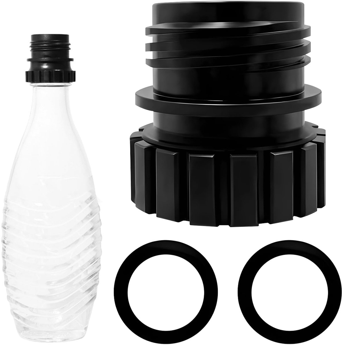 Omgoods- Flessenadapter voor Glazen Fles 0,7L - Lekvrije Afdichting - Eenvoudige Installatie - Compatibel met Sodastream Terra/Duo/Crystal - Optimaliseer Bruiservaring - Glazenfles