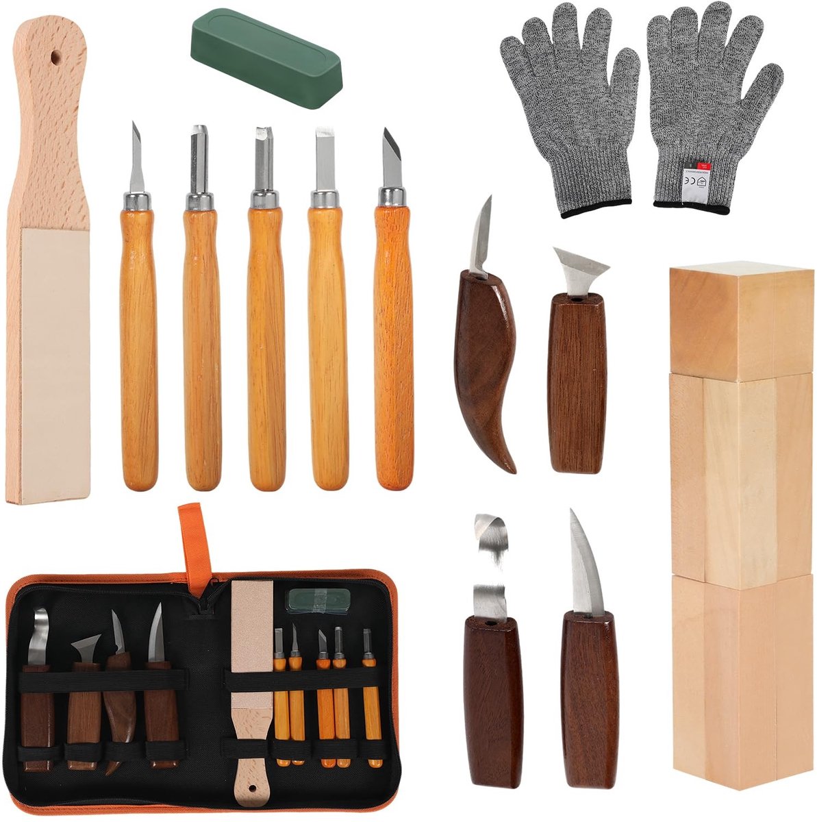Omgoods - 23-delige Houtsnijgereedschapsset voor Beginners en Professionals