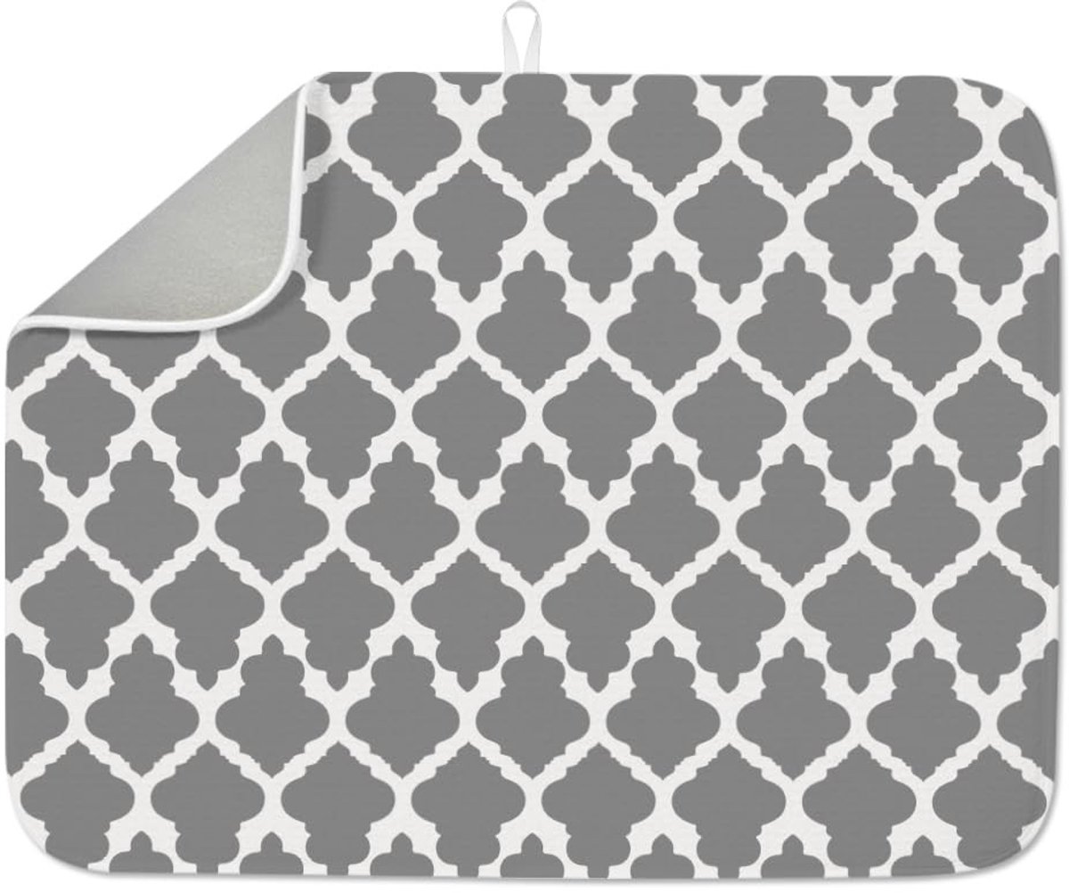 Omgoods - Retro Grijze Afwasmat 45x60 cm Microfiber Absorberend
