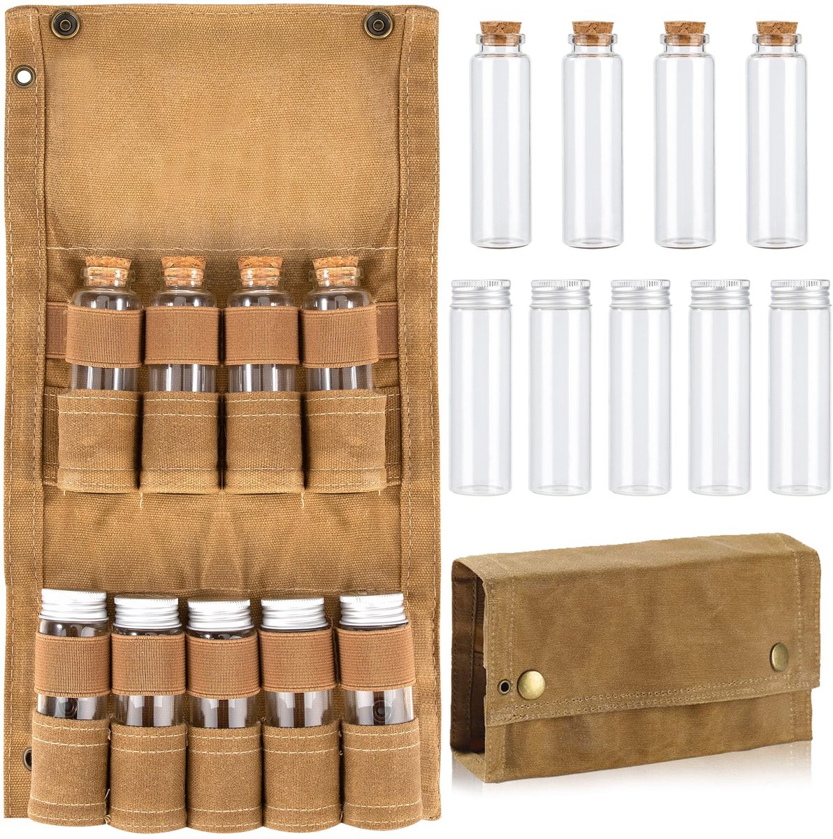Omgoods - Camping Kruidenset met 9 Potjes - Draagbare Specerijen Organizer