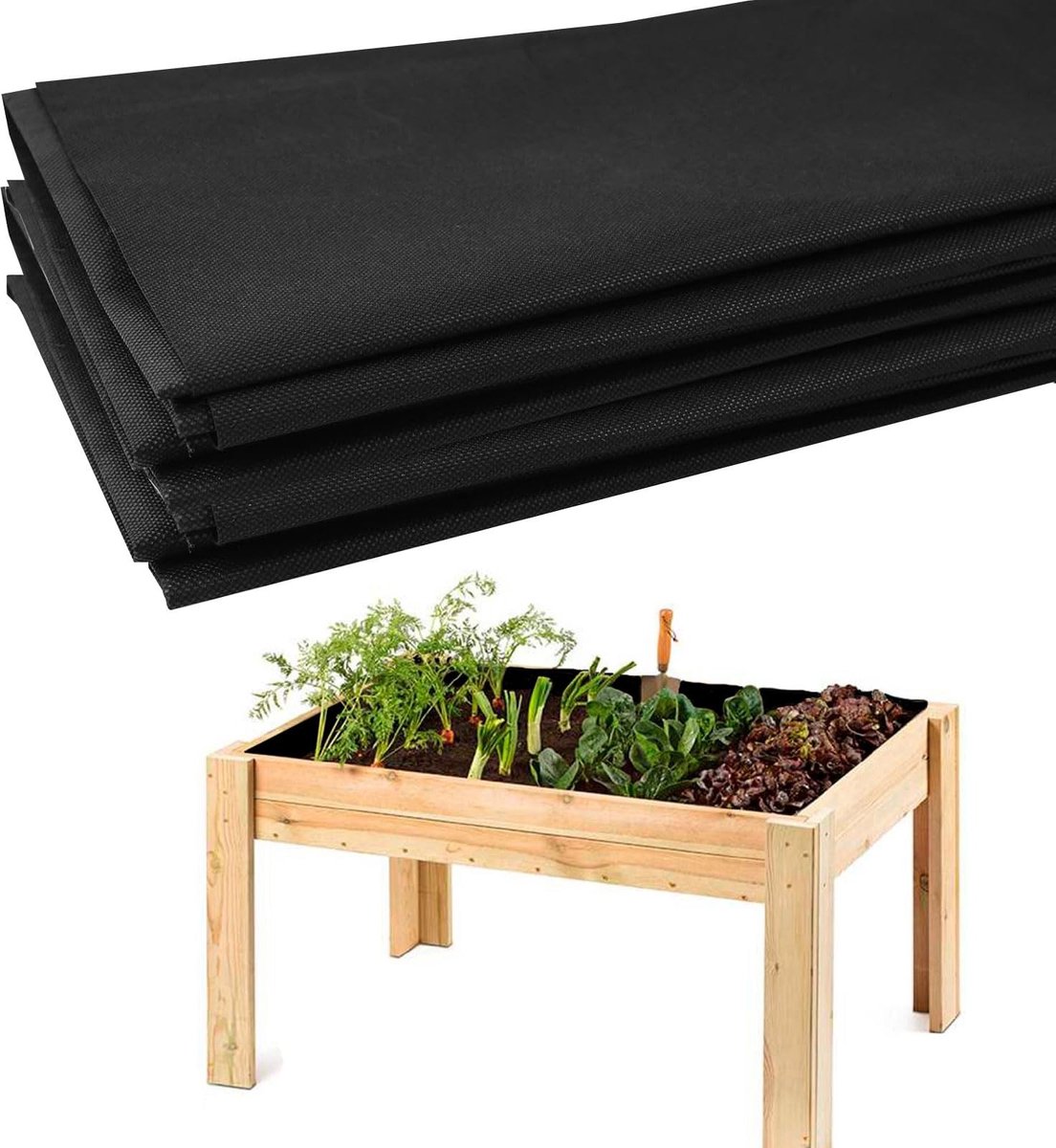 Omgoods - Waterdoorlatend Onkruiddoek voor Tuin en Bloembakken 160 x 210 cm