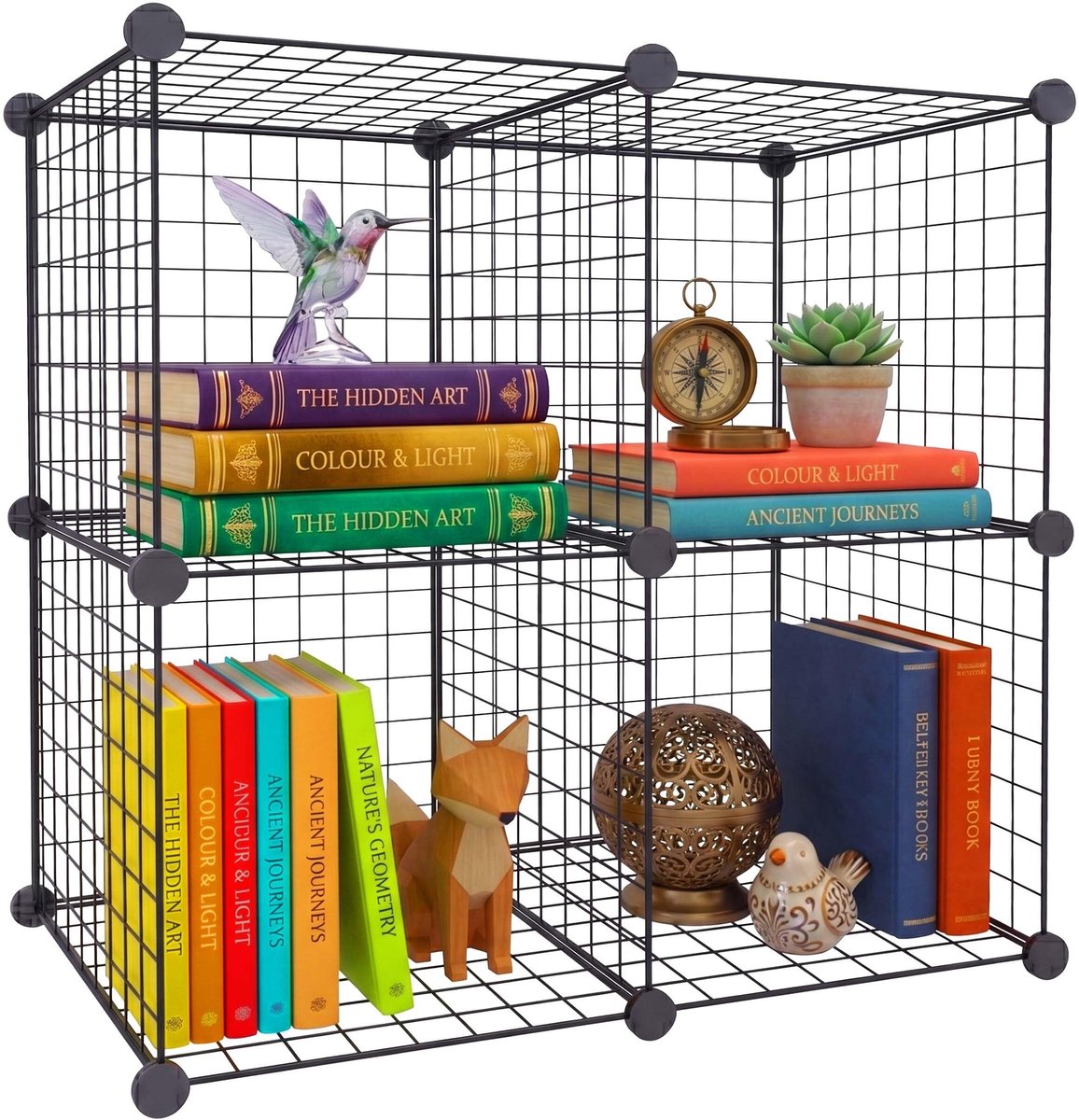 Omgoods - Modulaire Metalen Cube Rek met 4 Compartimenten