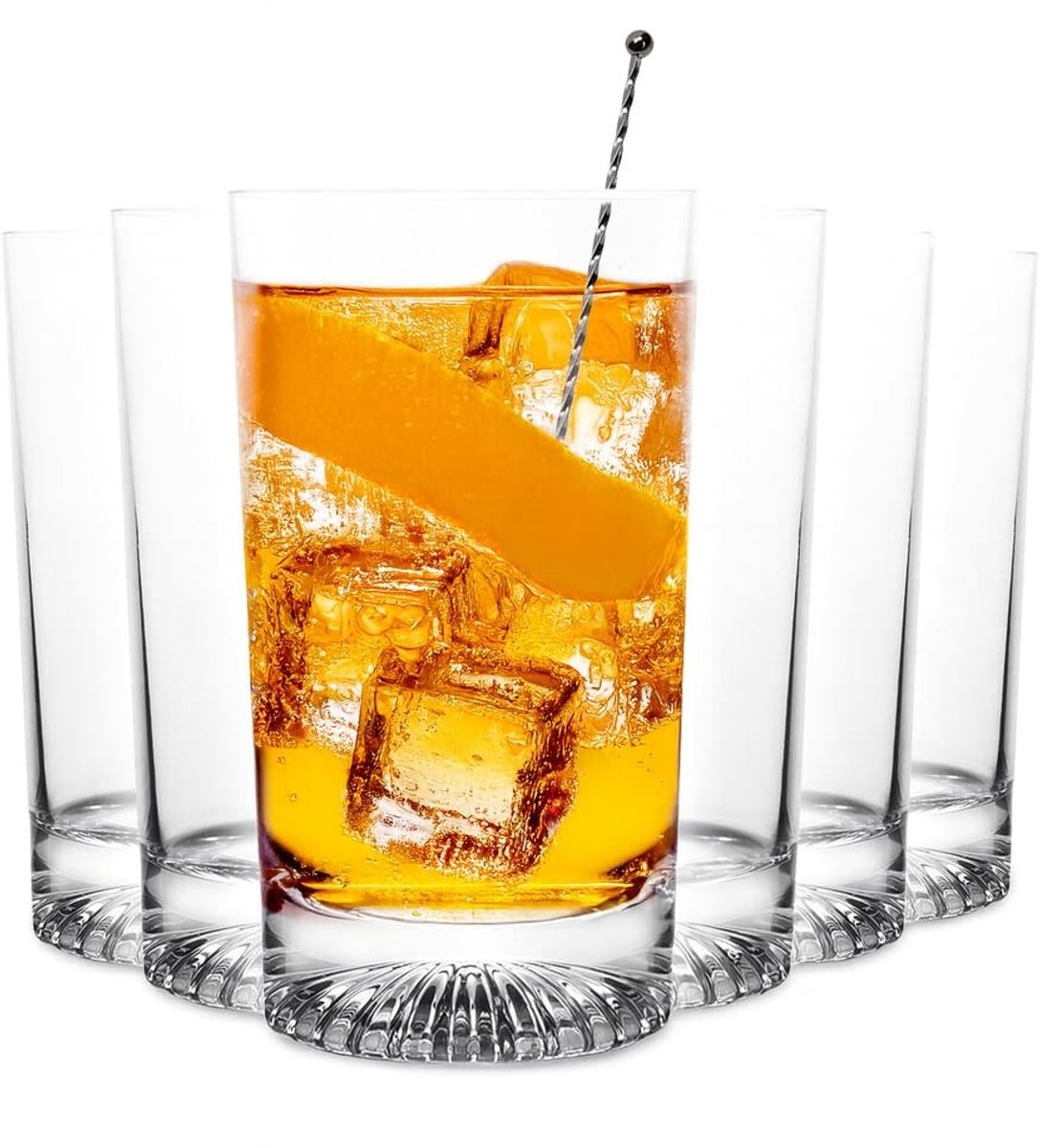 Omgoods - Set van 6 Lange Drinkglazen 400 ml Geschikt voor Koude Dranken