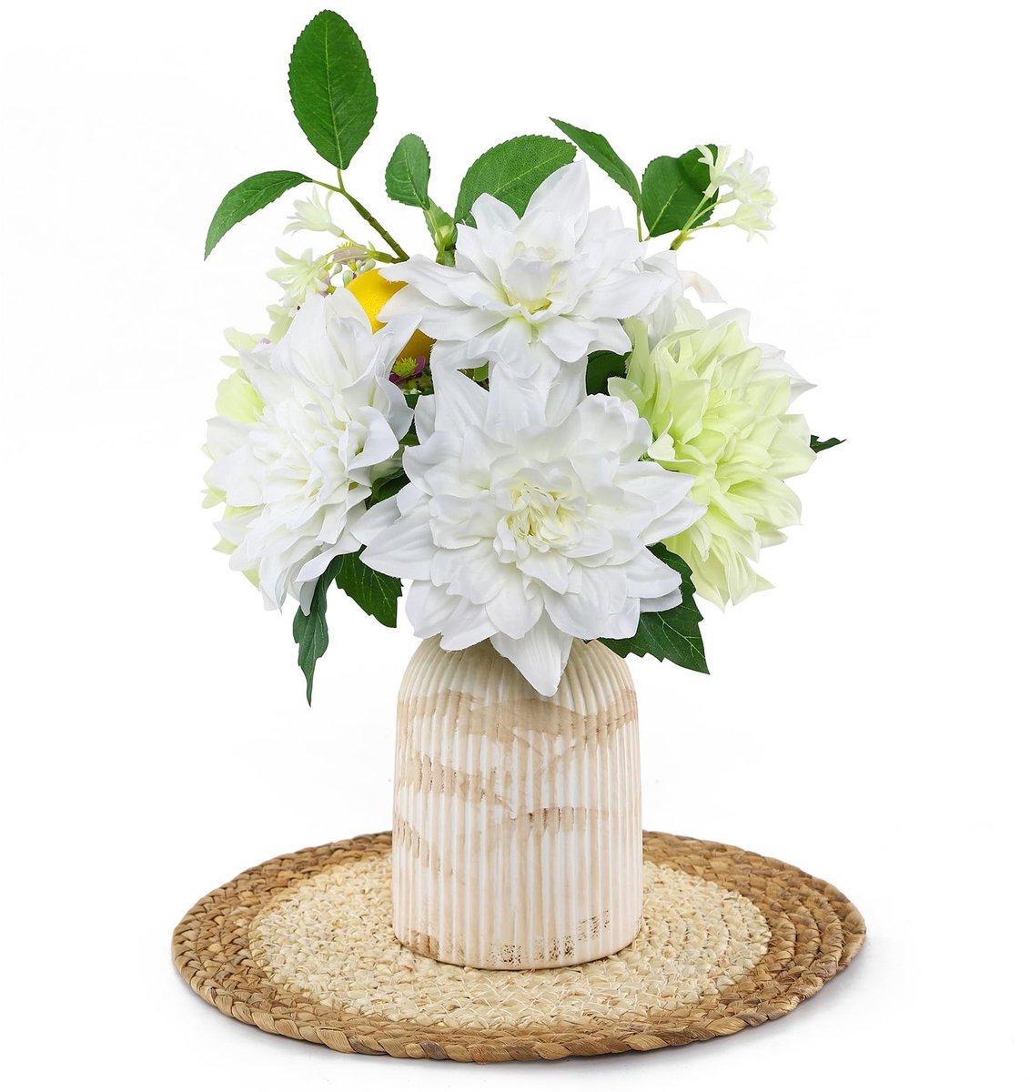 Omgoods - Valse Bloem met Vintage Ceramische Vaas voor Tafeldecoratie