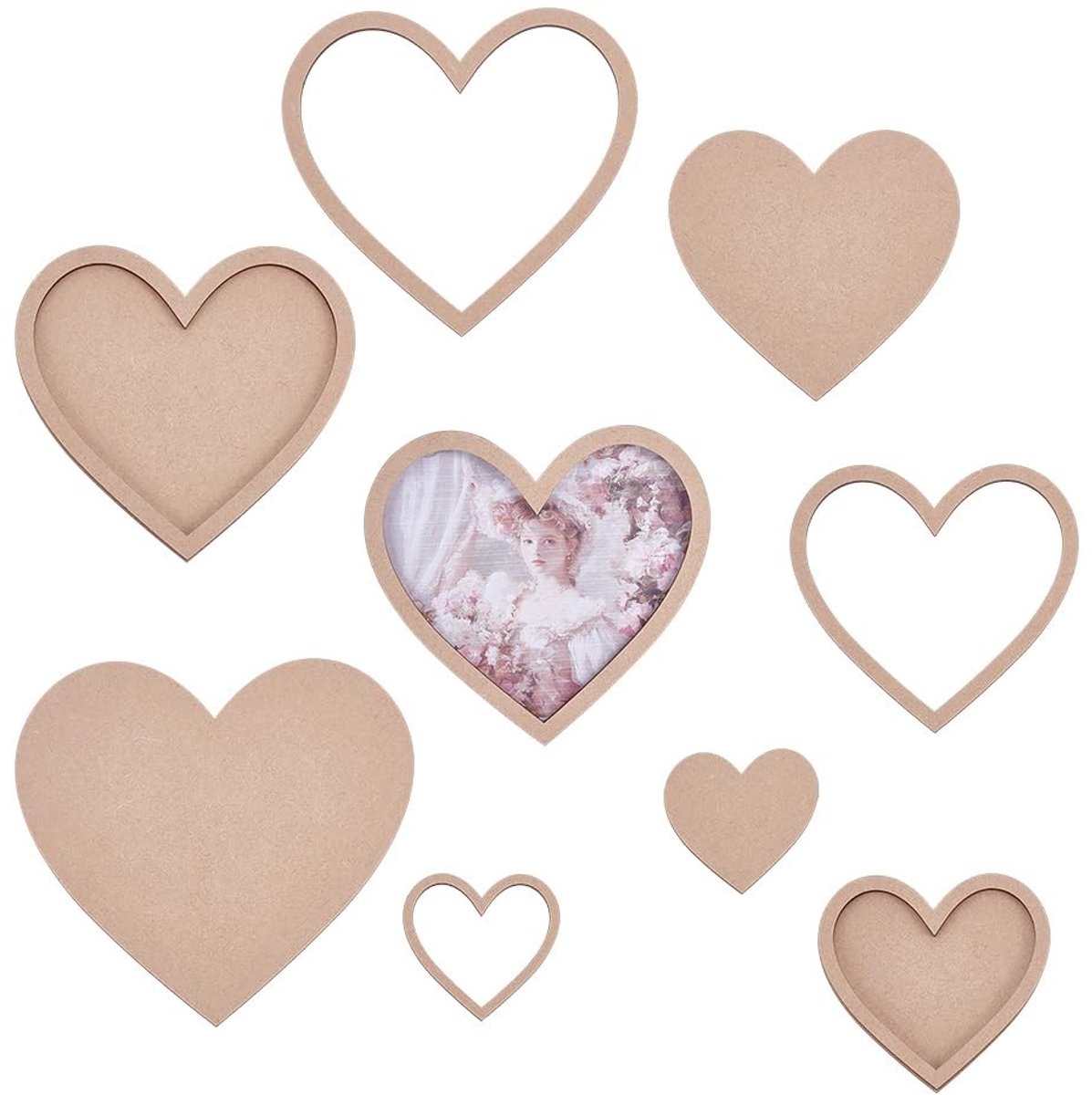 Omgoods - 10 Sets Hartframe - Hartvormige Fotolijsten voor DIY Decoratie