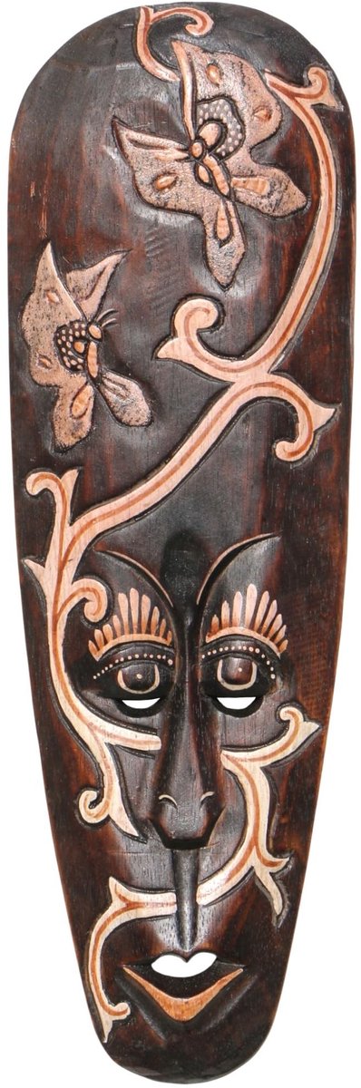 Omgoods - Handgemaakte Houten Vlinder Wandmasker van 50 cm