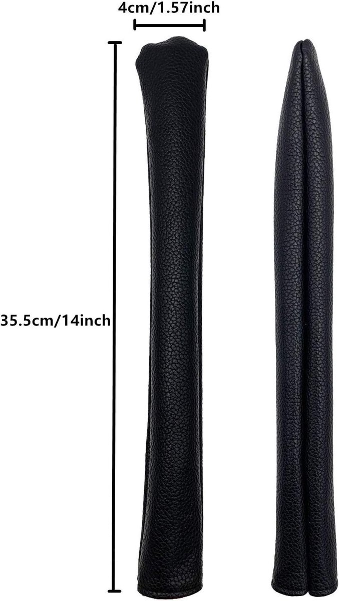 SnelShoppen - 14 inch Premium Kunstleer Golf Alignement Stick Cover Case Houder met Fluwelen Voering, Houdt Minimaal 2 Sticks Vast, Water- en Vlekbest