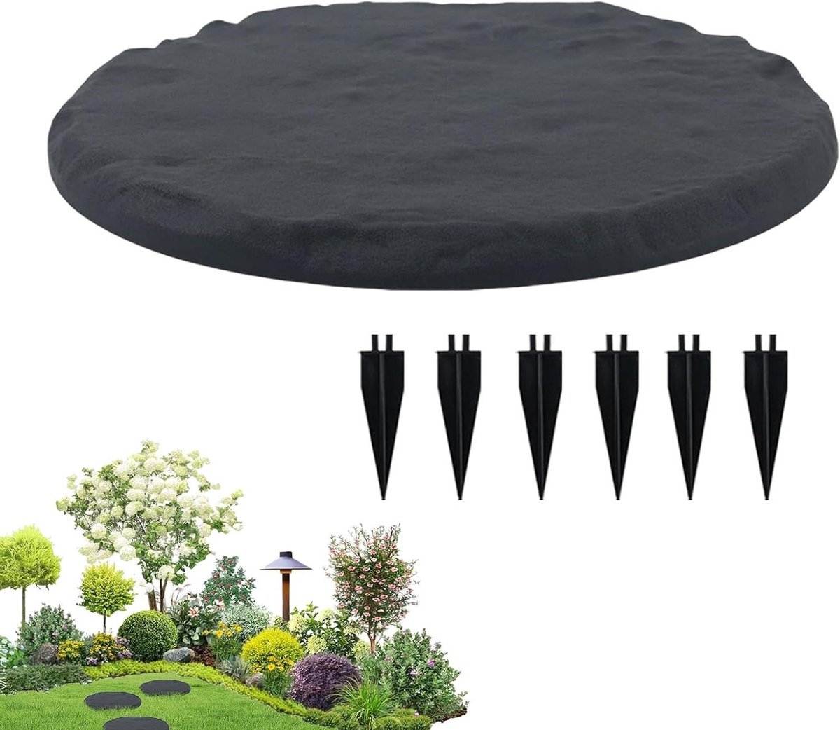 Stapstenen voor Tuinpaden - Decoratieve Steentegels - Buitenpaden Aanleggen - Robuuste PP-hars Constructie - 39x40 cm - Circulair