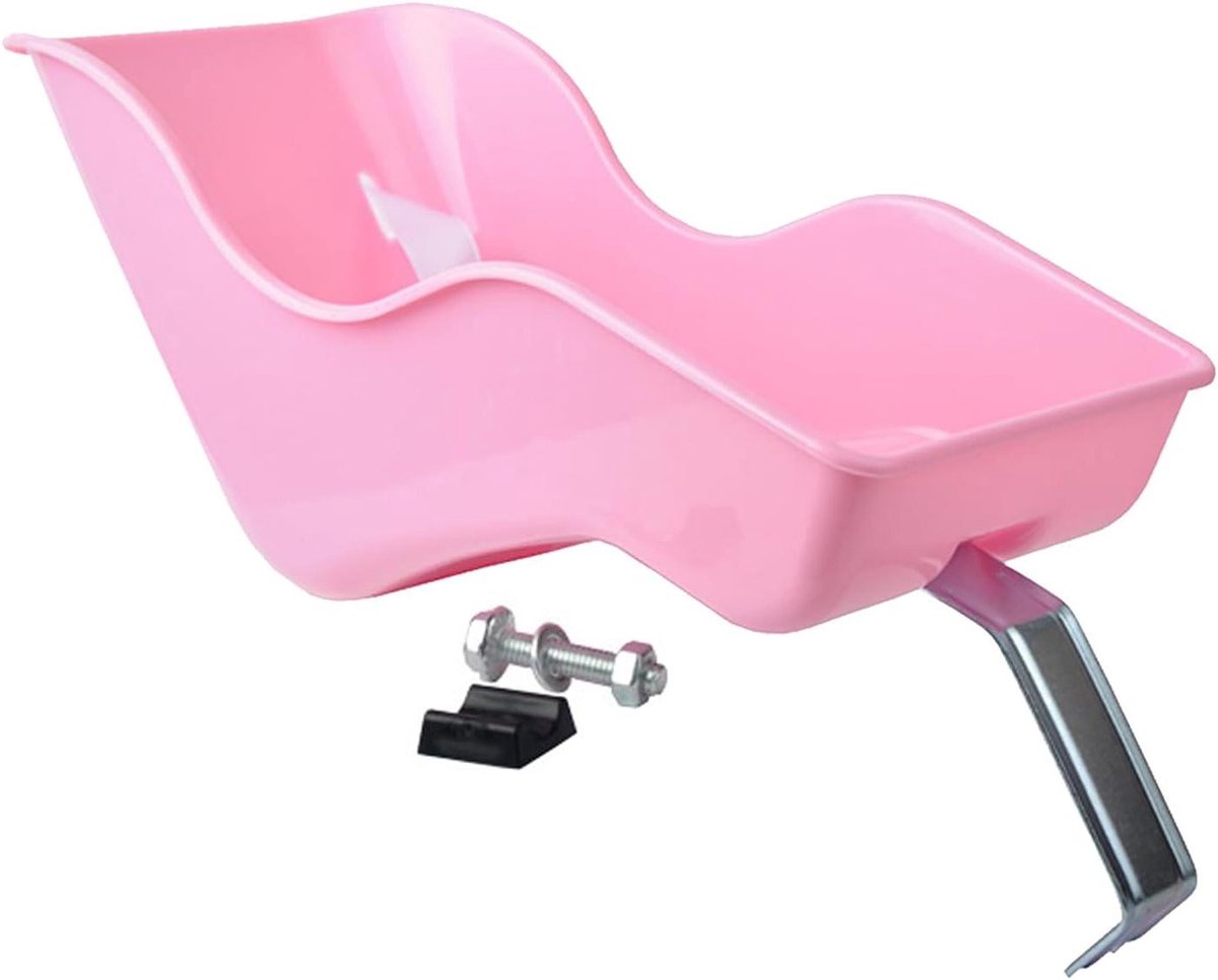 Poppenzitje Fiets - Poppenstoel Kinderzitje - Poppen Vervoeren - Met Clip Riem - 31 x 15.5 x 17.5 cm - Roze