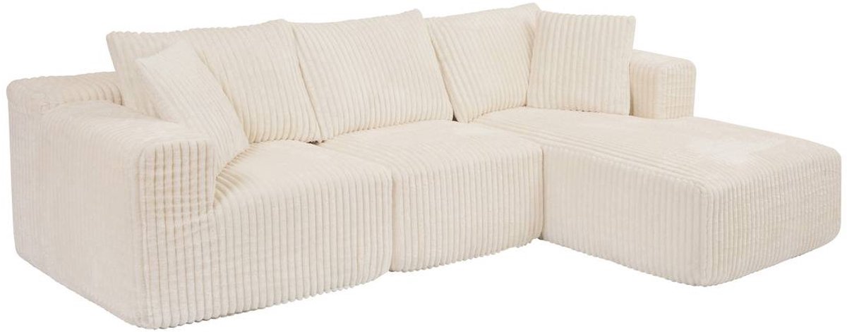 3-zits hoekbank met geribbelde bekleding SOLKA