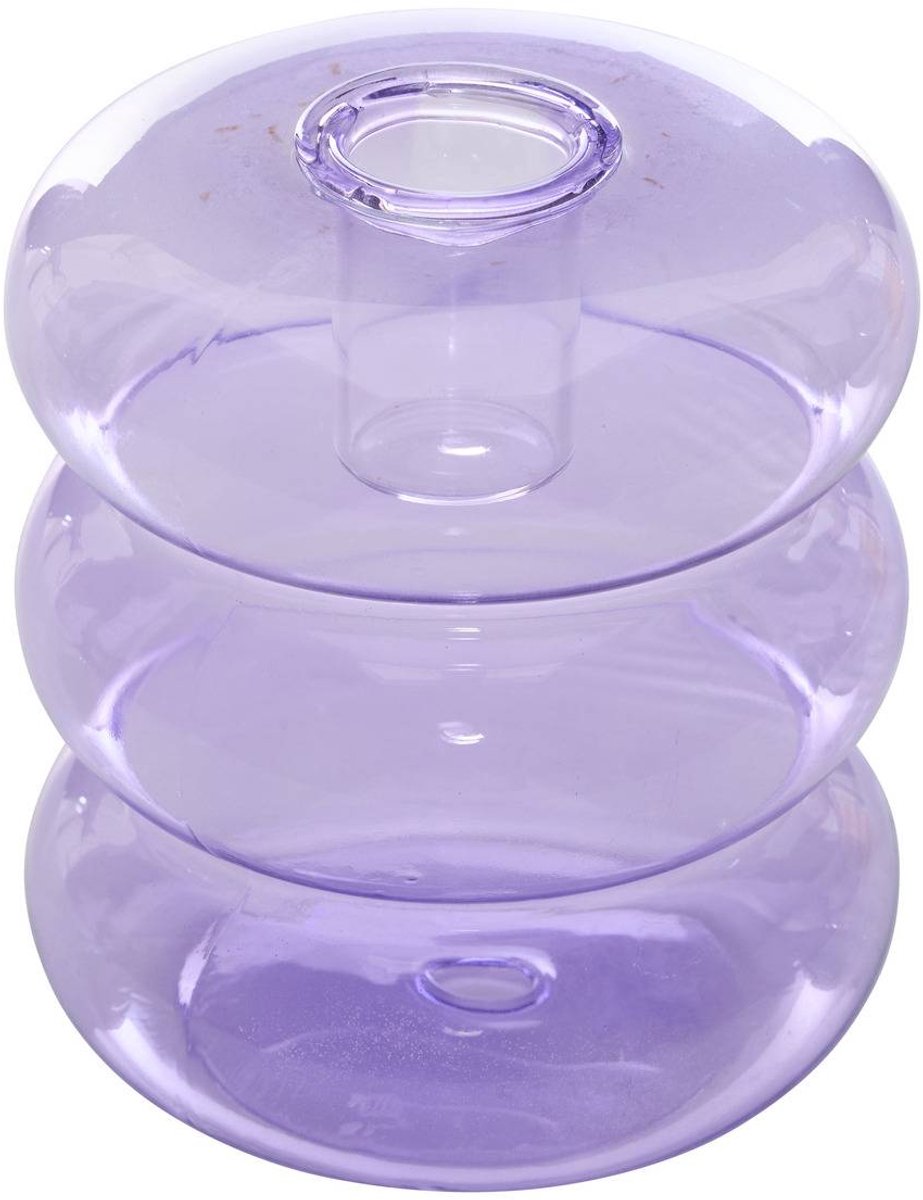 Bougeoir Pool en Verre 9x9x10,5cm Violet