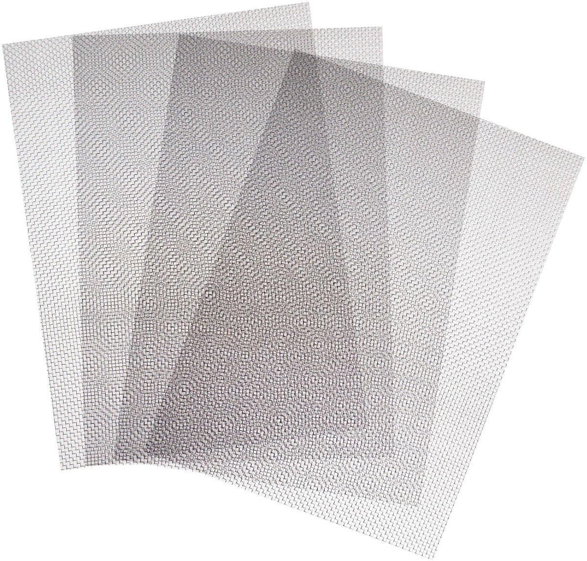 SnelShoppen - Draadgaas RVS 1 mm, 20 Mesh voor Deuren en Ramen, Voorkomt Knaagdieren en Insecten, 300 x 210 mm, Set van 4, Duurzaam en Roestvrij