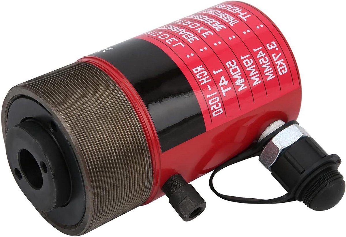 Hydraulische Cilinder - Krachtcilinder Hefcilinder - Industrieel Gebruik - Holle Plunjer - 4T Capaciteit - Rood
