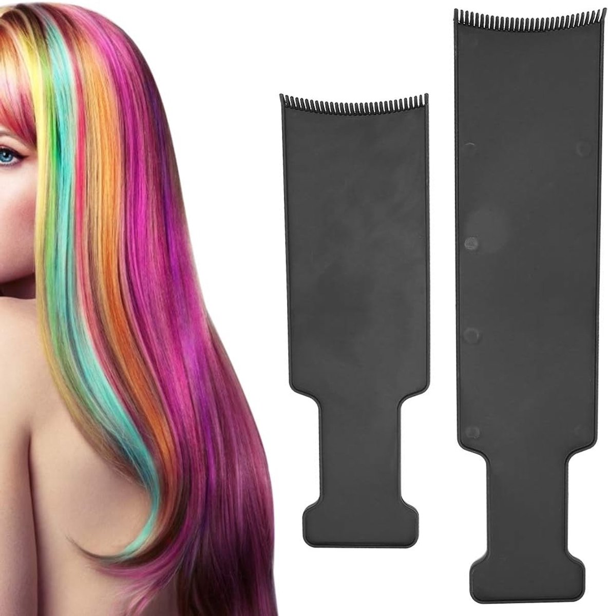 SnelShoppen - 2-pack Haarverf Bord, Balayage Marker Bord met Tanden Professioneel voor Thuisgebruik in de Salon, Ultra Licht, Voor Kleur- en Meerkleur