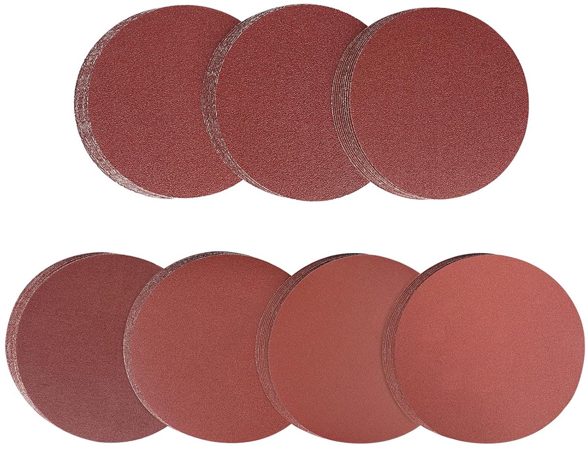 SnelShoppen - Schuurschijven 150mm 70 stuks 40/60/80/100/120/240/400 korrel voor schuurmachine met sterke klittenbandhechting, ideaal voor hout, lak e