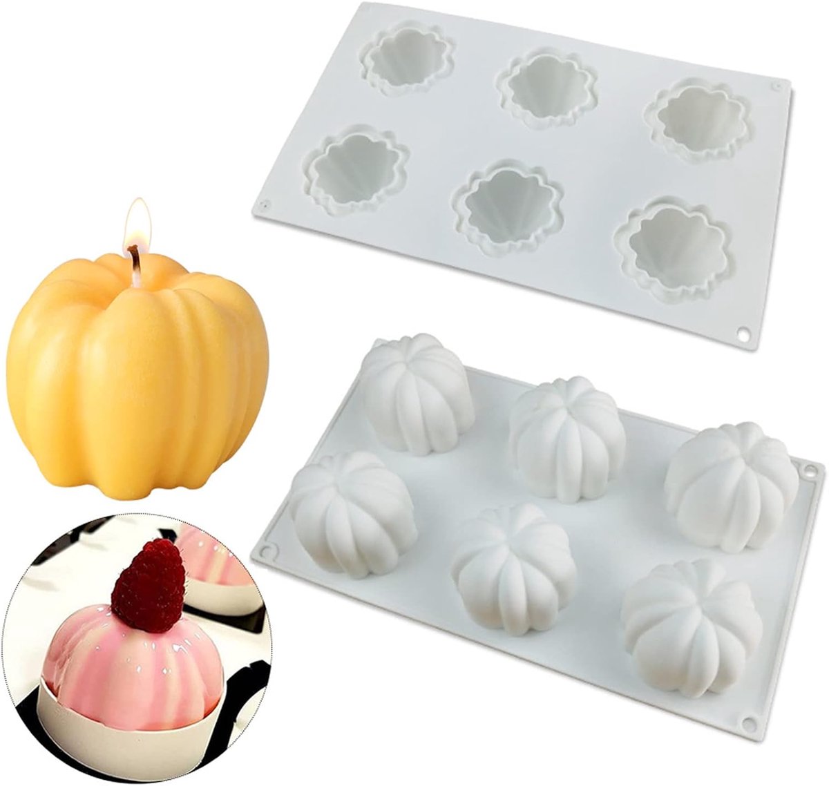 SnelShoppen - Cakevorm Pompoen Vorm Siliconen Mold 3D Halloween Pompoen Silicone Fondant Mould Muffin Mould DIY Pudding Jelly Dessert Mold Herfst Fees
